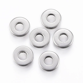 Kovová korálka - medzidiel z 304 nerezovej ocele 6.5x1mm, 10 ks