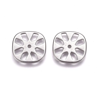 Kovová korálka z nehrdzavejúcej ocele 18x18x1.3mm, 10 ks