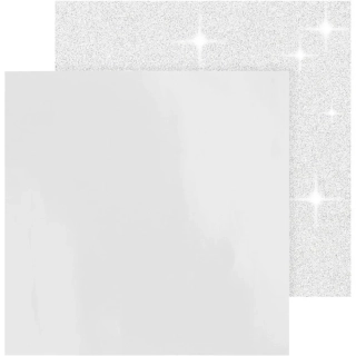 Dizajnový trblietavý papier 30,5x30,5 cm, Biely, 2 listy/ 1 bal.