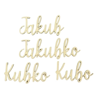 Drevený nápis Meno Jakub Výška 5,8cm, 1 ks