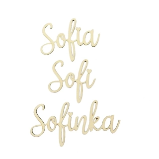 Drevený nápis Meno Sofia Výška 7,5cm, 1 ks