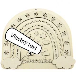 Drevený obraz s dúhou – s menom 30x26cm, 1 ks