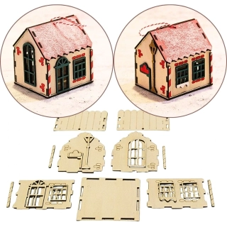 Vianočný Drevený domček na farbenie, 1 ks