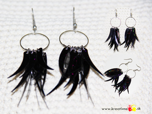 Náušnice flitre zúbky