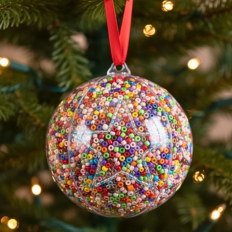 Vianočná guľa s korálkami